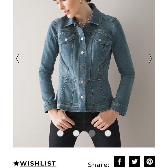 White House black market peplum trucker denim jacket M - Picture 11 of 11